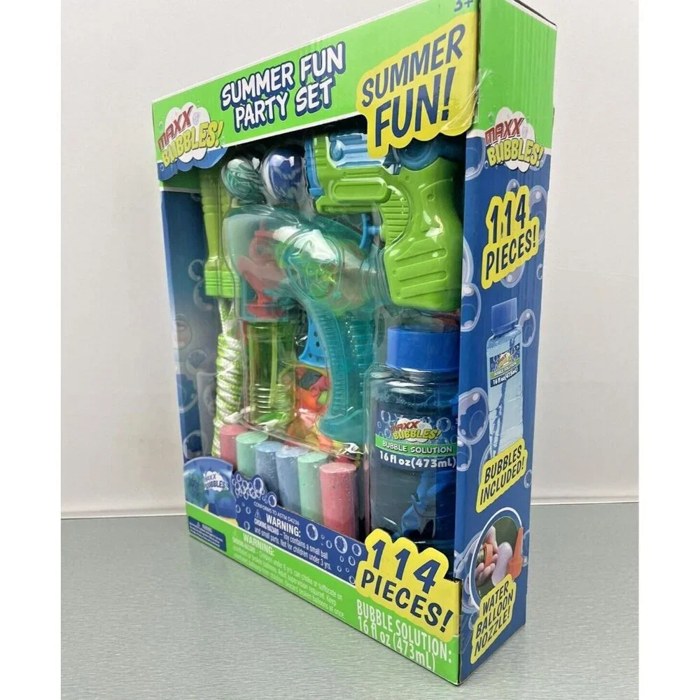 Maxx Bubbles Summer Fun Party Set 114 Pcs Jump Rope Bubble Blaster Balloons - Picture 4 of 11